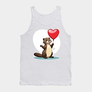 Otter Heart Balloon - Valentines Day Tank Top